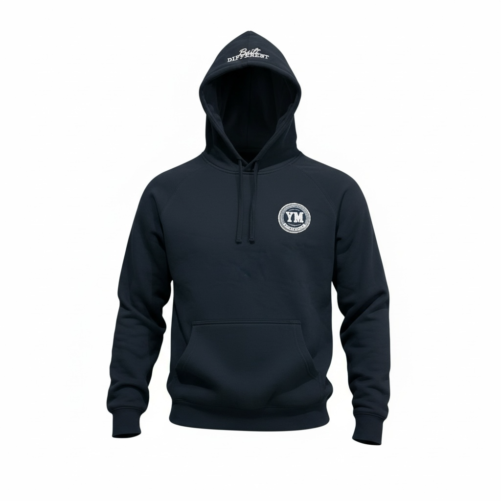 YM Athletics Built Different Patch Hoodie Pullover Sweatshirt Streetwear