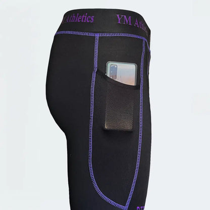 Compression 1/2 Tights Shorts Plus Stitch Performance Support Athletic Base Layer