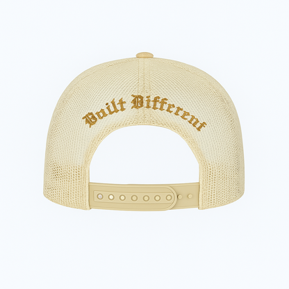YM Trucker Hat – Grey with Gold Mesh (Adult)