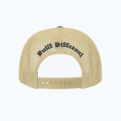 YM Trucker Hat – Black with Gold Mesh (Youth & Teens)